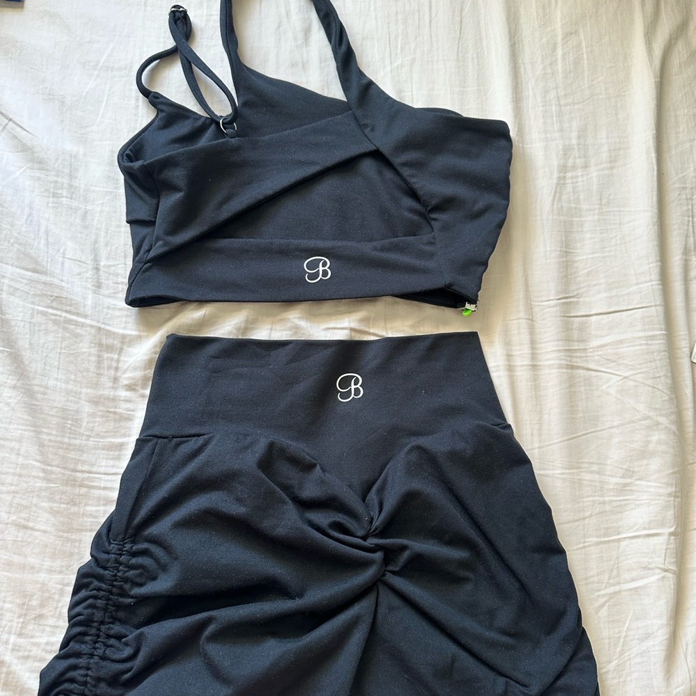 Chic Black Two-Piece Set with Monogram